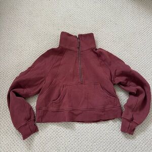 Lululemon Funel Neck Sucba Half-Zip Pullover Sweatshirt in Burgundy
